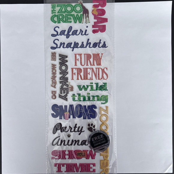 Zoo - Scrapbooking Bundle of Paper and Stickers - Picture 2 of 6